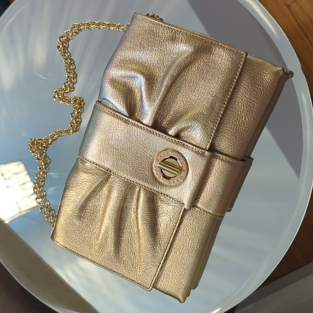 Cole Haan, bow clutch bag with golden chain - NWT
